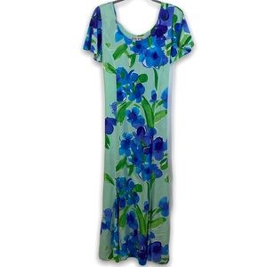 Jams World Watercolor Floral Maxi Dress, Vintage, Size Small